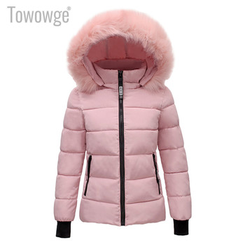 Towowge Winter Hot Saling Trend Coat Student Thicken Keep Warm Coat Fashion Solid Slim Fit With Cap Women's Clothing 2019